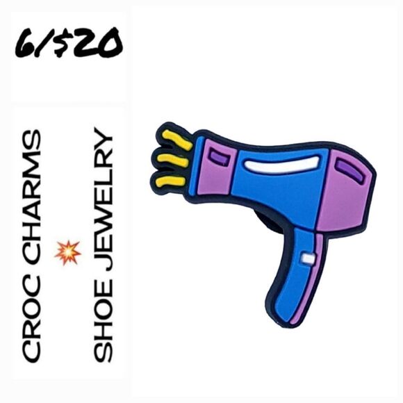 Boutique Accessories - 6/$20 Blow Dryer Croc Charm Shoe Jewelry Girly Beauty Salon Stylist Hairdresser